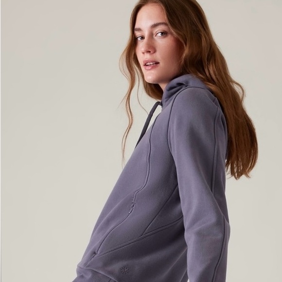 NWT Athleta Hoodie Women’s 2X Plus Nightfall Purple Retroplush Revive Sweatshirt - Picture 3 of 9